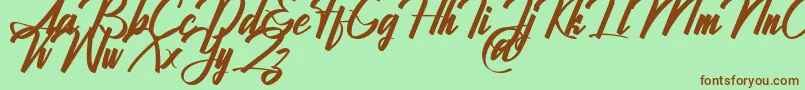 Jhanttan Personal Use Only Font – Brown Fonts on Green Background