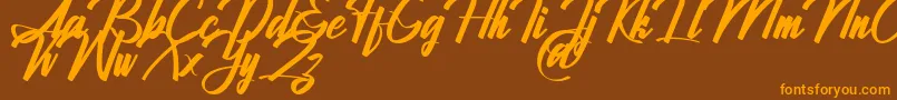 Jhanttan Personal Use Only Font – Orange Fonts on Brown Background