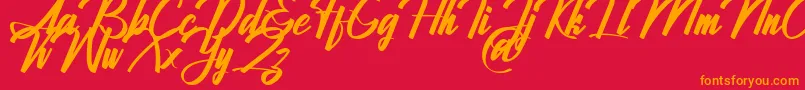 Jhanttan Personal Use Only Font – Orange Fonts on Red Background