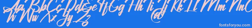 Jhanttan Personal Use Only Font – Pink Fonts on Blue Background