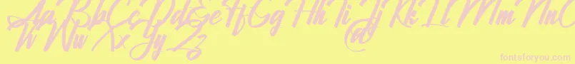 Fonte Jhanttan Personal Use Only – fontes rosa em um fundo amarelo