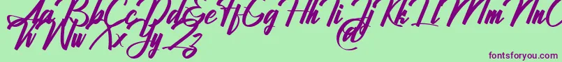Jhanttan Personal Use Only Font – Purple Fonts on Green Background