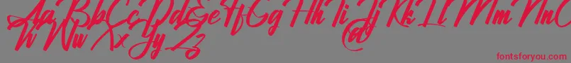 Jhanttan Personal Use Only Font – Red Fonts on Gray Background