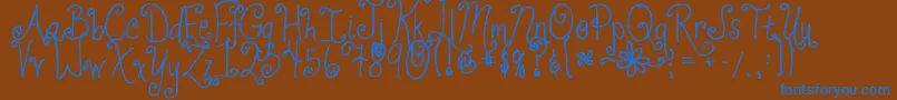 Jheri Curls Font – Blue Fonts on Brown Background