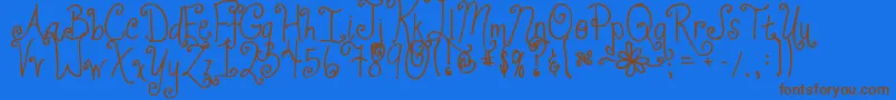 Jheri Curls Font – Brown Fonts on Blue Background
