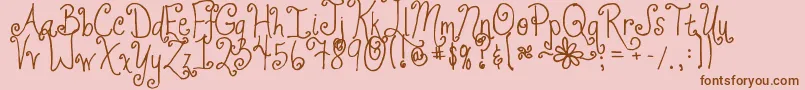 Jheri Curls Font – Brown Fonts on Pink Background