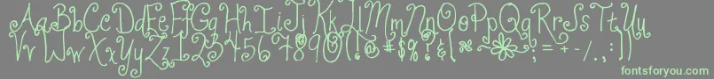 Jheri Curls Font – Green Fonts on Gray Background