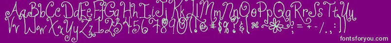 Jheri Curls Font – Green Fonts on Purple Background