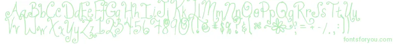 Jheri Curls Font – Green Fonts on White Background