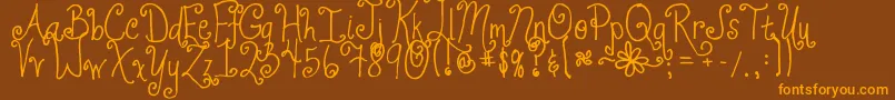 Jheri Curls Font – Orange Fonts on Brown Background