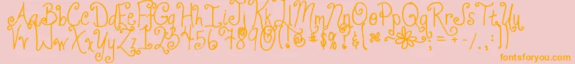 Jheri Curls Font – Orange Fonts on Pink Background
