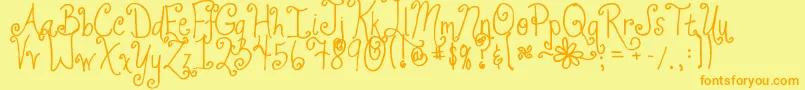 Jheri Curls Font – Orange Fonts on Yellow Background