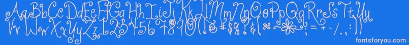 Jheri Curls Font – Pink Fonts on Blue Background