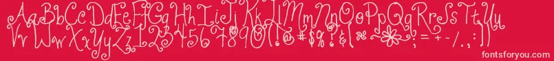 Jheri Curls Font – Pink Fonts on Red Background