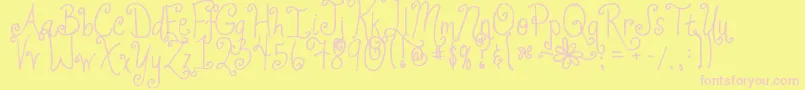 Jheri Curls Font – Pink Fonts on Yellow Background