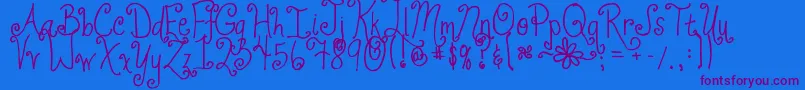 Jheri Curls Font – Purple Fonts on Blue Background