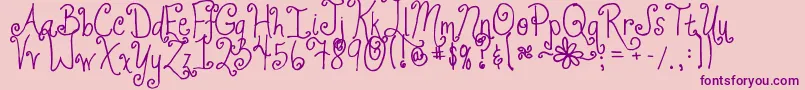 Jheri Curls Font – Purple Fonts on Pink Background