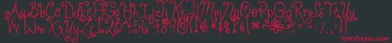 Jheri Curls Font – Red Fonts on Black Background