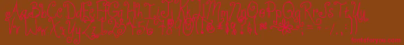 Jheri Curls Font – Red Fonts on Brown Background