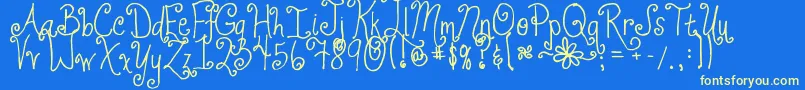 Jheri Curls Font – Yellow Fonts on Blue Background