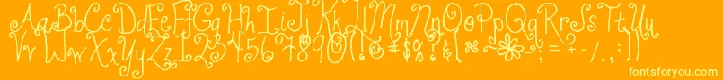 Jheri Curls Font – Yellow Fonts on Orange Background