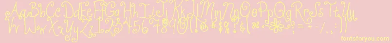 Jheri Curls Font – Yellow Fonts on Pink Background