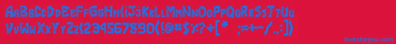 JI Burrito-Schriftart – Blaue Schriften auf rotem Hintergrund