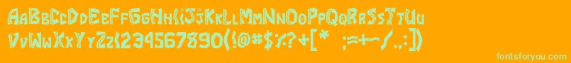JI Burrito Font – Green Fonts on Orange Background