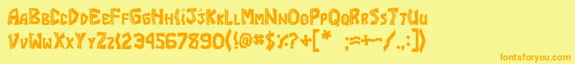 JI Burrito Font – Orange Fonts on Yellow Background