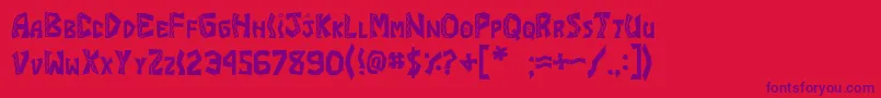 フォントJI Burrito – 赤い背景に紫のフォント