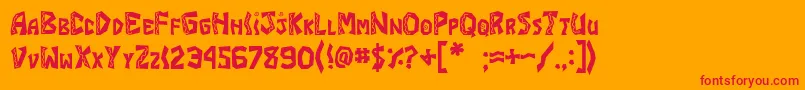 JI Burrito Font – Red Fonts on Orange Background
