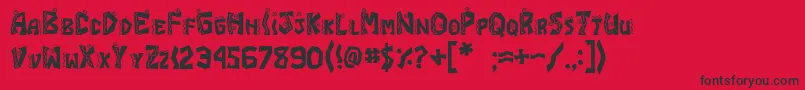 フォントJI Chimichanga – 赤い背景に黒い文字