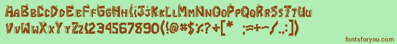 JI Chimichanga Font – Brown Fonts on Green Background