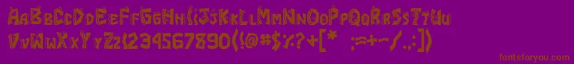 フォントJI Chimichanga – 紫色の背景に茶色のフォント