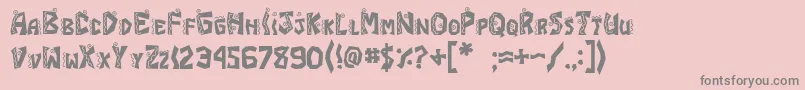 フォントJI Chimichanga – ピンクの背景に灰色の文字