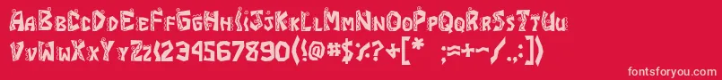 JI Chimichanga Font – Pink Fonts on Red Background