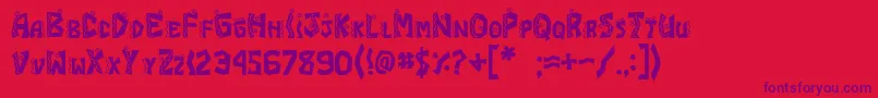 JI Chimichanga Font – Purple Fonts on Red Background