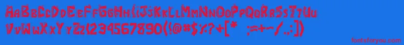 JI Chimichanga Font – Red Fonts on Blue Background