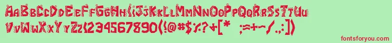 JI Chimichanga Font – Red Fonts on Green Background