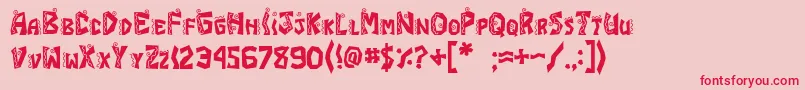 JI Chimichanga Font – Red Fonts on Pink Background