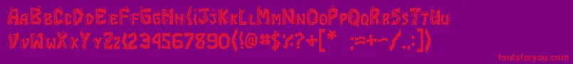 JI Chimichanga Font – Red Fonts on Purple Background