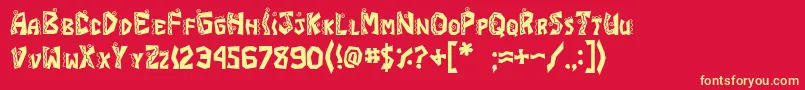 JI Chimichanga Font – Yellow Fonts on Red Background