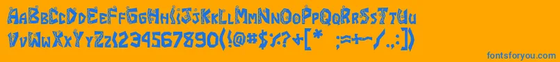 JI Fajita-Schriftart – Blaue Schriften auf orangefarbenem Hintergrund