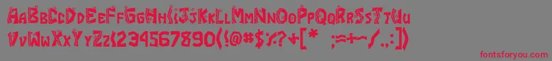 JI Fajita Font – Red Fonts on Gray Background