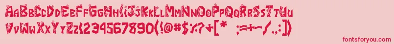 JI Fajita Font – Red Fonts on Pink Background