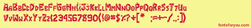 JI Fajita Font – Red Fonts on Yellow Background