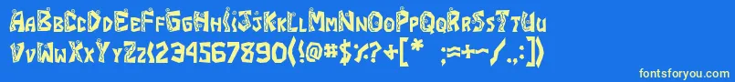 JI Fajita Font – Yellow Fonts on Blue Background