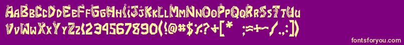 JI Fajita Font – Yellow Fonts on Purple Background