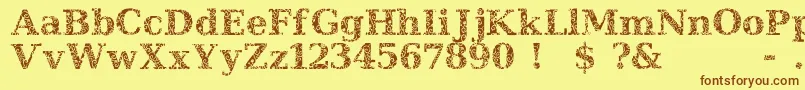 JI Hidden Vines Font – Brown Fonts on Yellow Background