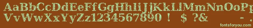 JI Hidden Vines Font – Green Fonts on Brown Background